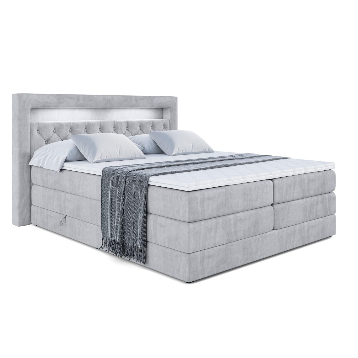 wohnli-moebel-suche-800000508226 Wohnli Möbelsuche - BOXSPRINGBETT NOEL GOLD KING - 200x200 - H3/H4 - Hellgrau