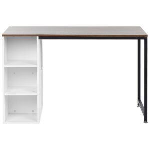 wohnli-moebel-suche-800000509437-1 SCHREIBTISCH weiß/dunkler Holzfarbton 120/60/75 cm Dese Holzwerkstoff Beliani Möbel > Tische > Schreibtische > Gamingtische Grau