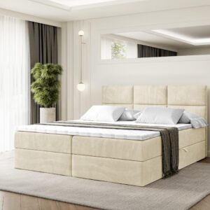 wohnli-moebel-suche-800000509874-1 BOXBETT mit Matratze H3 und Lattenrost - OHIO - 120x200 cm Beige Holzwerkstoff ALTDECOR Möbel > Betten > Boxspringbetten Beige