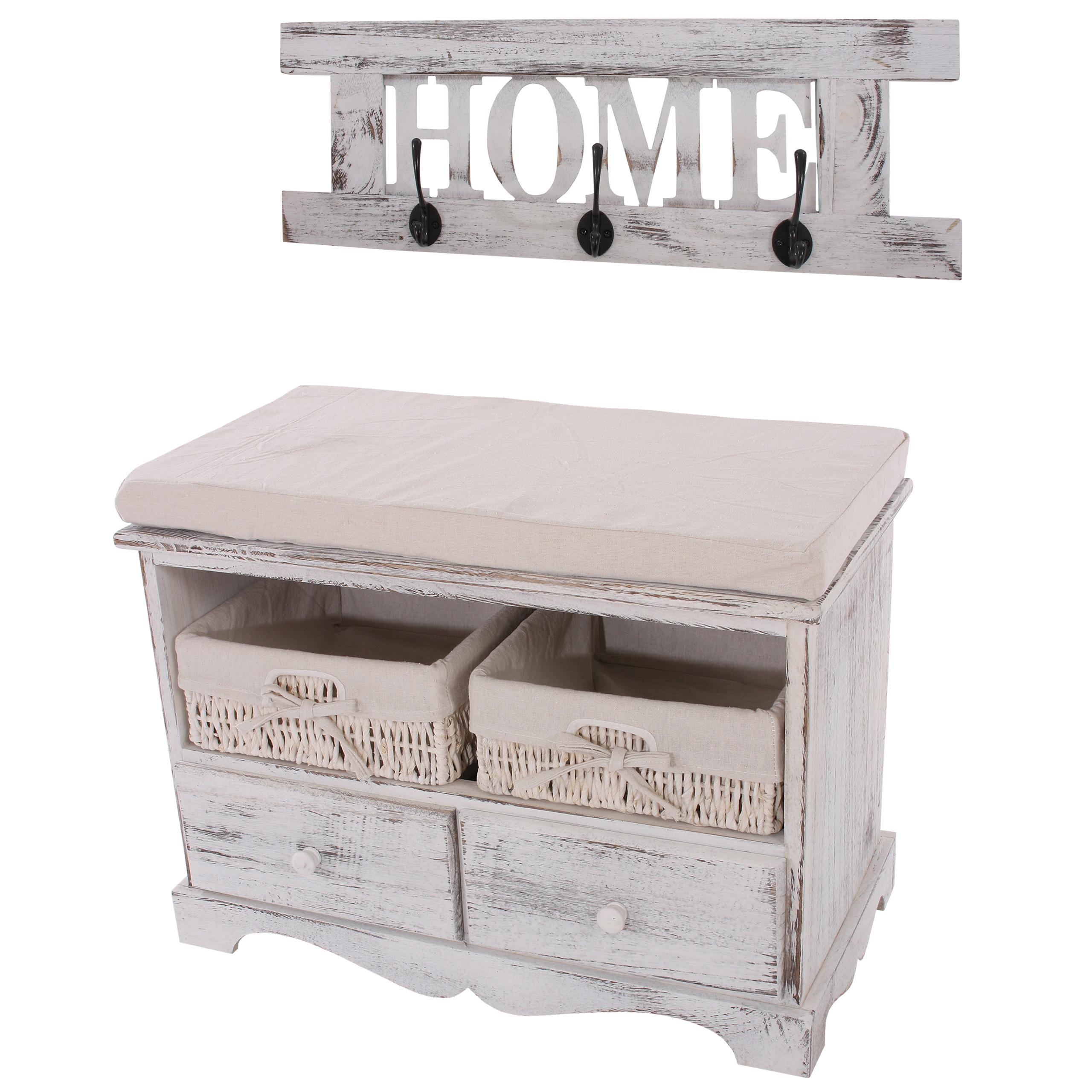 wohnli-moebel-suche-800000510693 Wohnli Möbelsuche - GARDEROBE MIT SITZBANK SHABBY White 2er-Set
