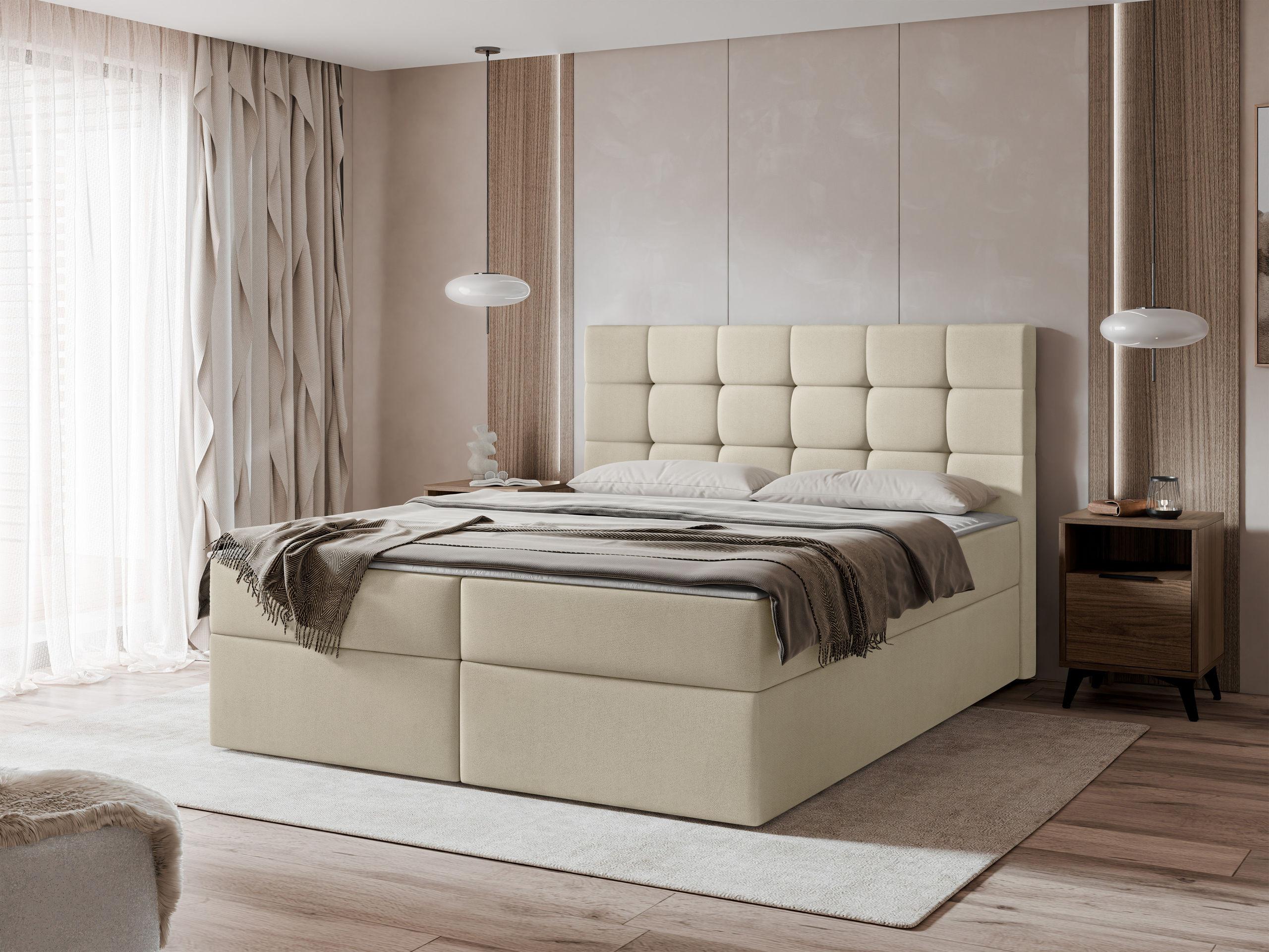 BOXBETT Luanda - H3 Textil MIRJAN24 Möbel > Betten > Boxspringbetten Beige