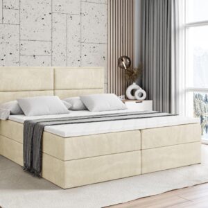wohnli-moebel-suche-800000512805-1 BOXBETT mit Matratze H4 und Lattenrost - AURA - 180x200 - H4 - Beige Holzwerkstoff ALTDECOR Möbel > Betten > Boxspringbetten Beige