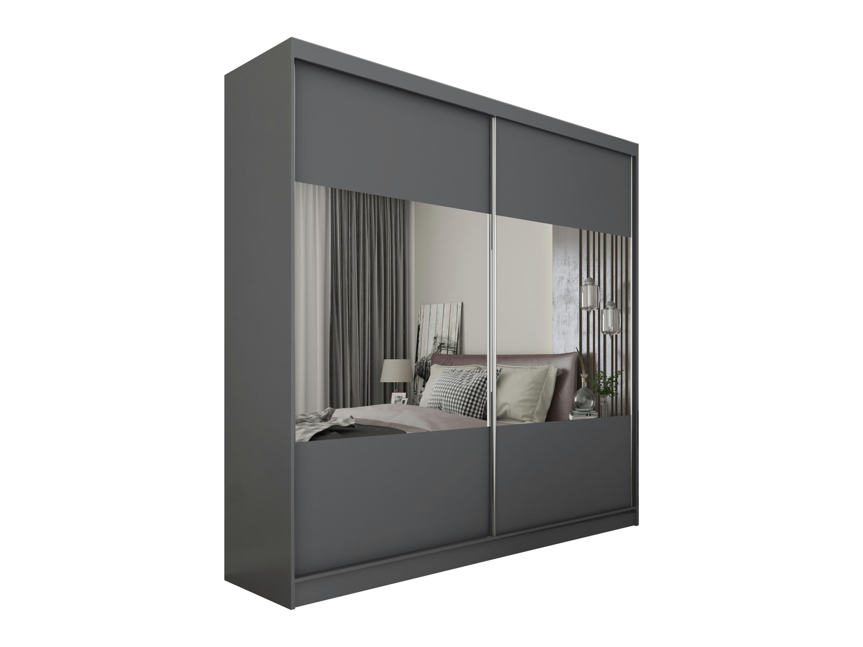 wohnli-moebel-suche-800000513087 Wohnli Möbelsuche - KLEIDERSCHRANK mit Spiegel-Schiebetüren und Aluminium-Leisten