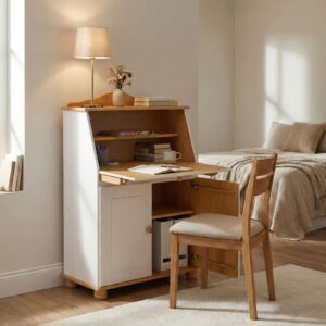 SEKRETÄR DAVID weiß/braun Holz IDIMEX Möbel > Tische Weiß