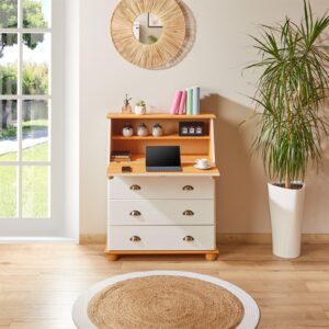 wohnli-moebel-suche-800000514340-1 SEKRETÄR GOMES weiß/braun Holz IDIMEX Möbel > Tische Weiß
