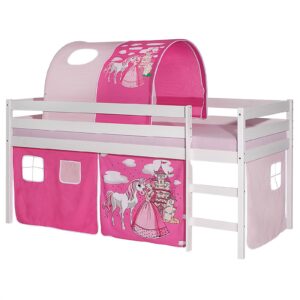 Wohnli Möbelsuche - HOCHBETT ERIK 90x200 cm weiß/rosa
