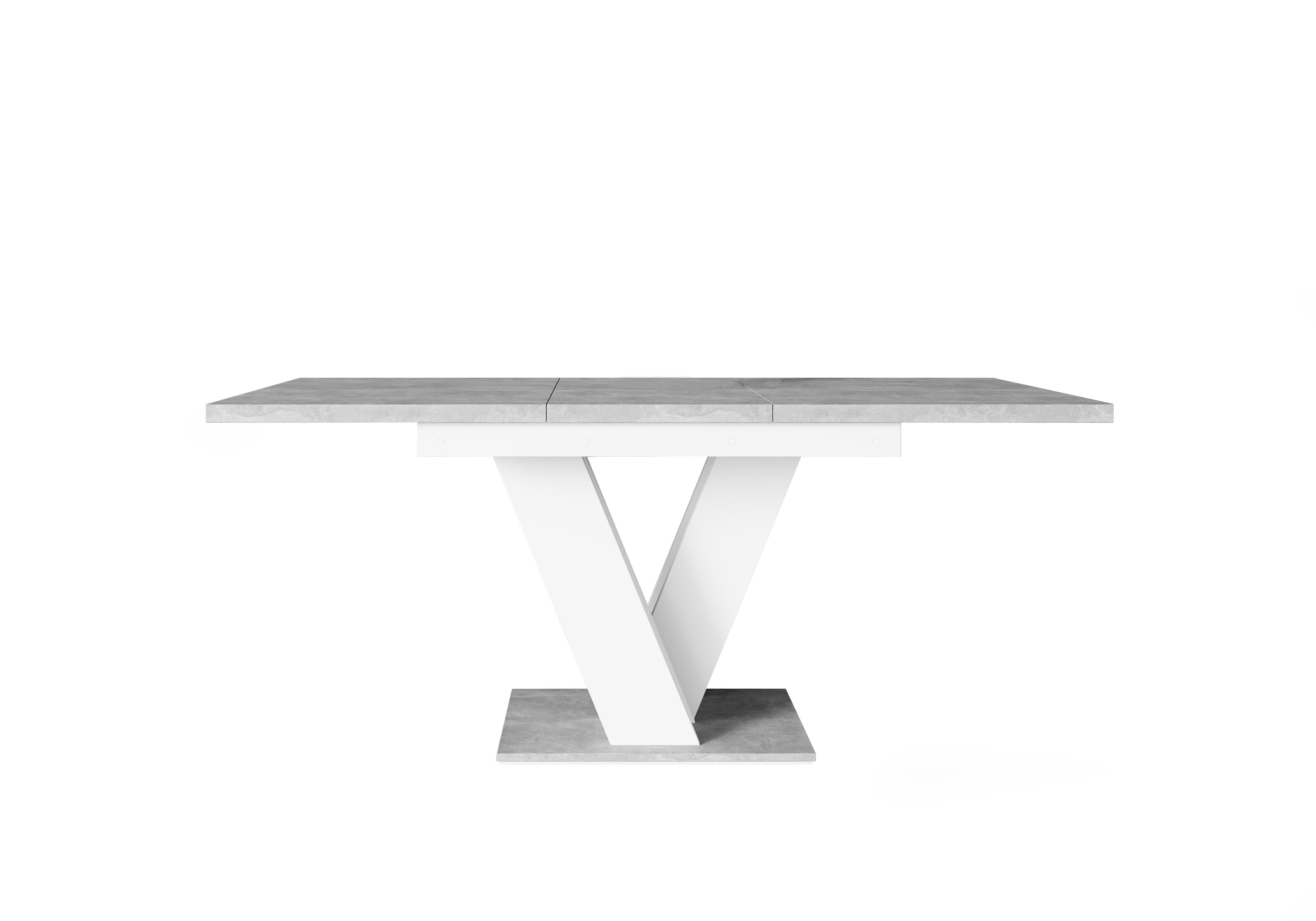 wohnli-moebel-suche-800000514717 Wohnli Möbelsuche - ESSTISCH ausziehbar 120 -160x80x75 cm - Weiß / Betonoptik - ASIV