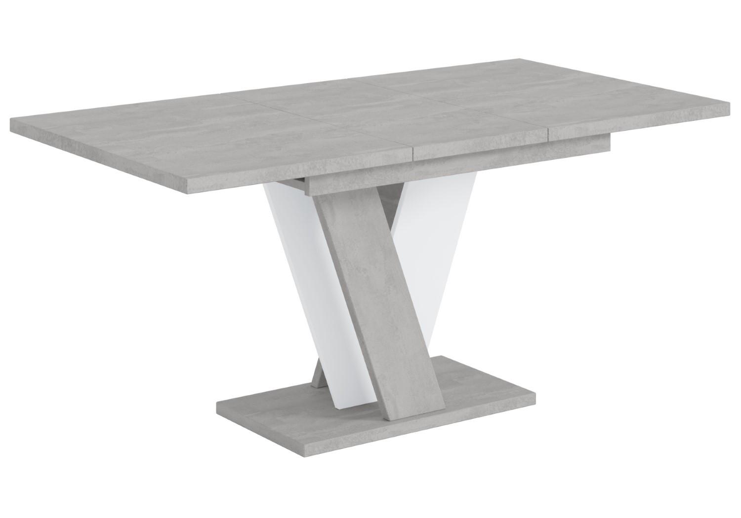 wohnli-moebel-suche-800000514769 Wohnli Möbelsuche - ESSTISCH ausziehbar 120 -160x90x75 cm - Betonoptik K350/Weiß - INEY