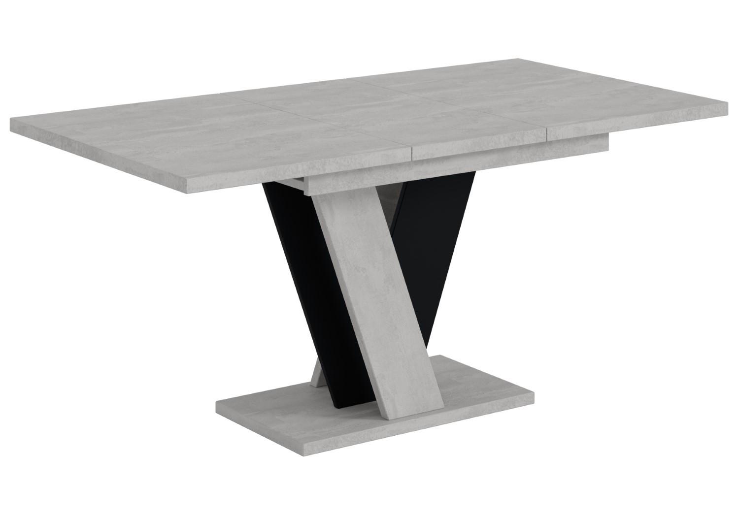 wohnli-moebel-suche-800000514776 Wohnli Möbelsuche - ESSTISCH ausziehbar 120 -160x90x75 cm - Betonoptik K350/Schwarz - INEY