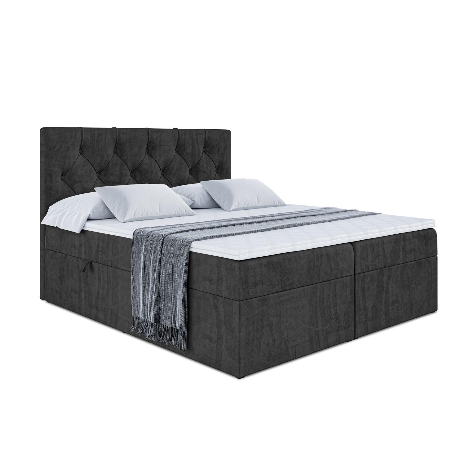 wohnli-moebel-suche-800000516372 Wohnli Möbelsuche - BOXBETT mit Matratze H3 und Lattenrost - MIRAGE - 180x200 Schwarz