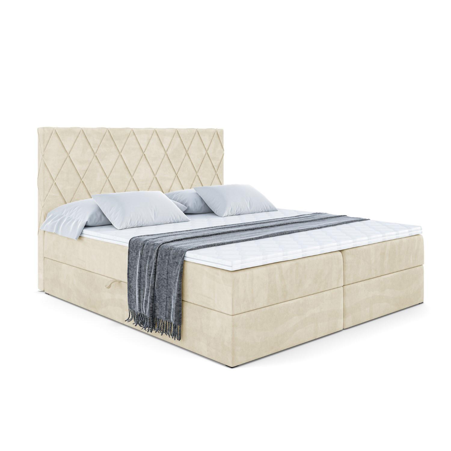 Wohnli Möbelsuche - BOXBETT mit H3-Matratze und Lattenrost - LEPARO - 120x200 Beige
