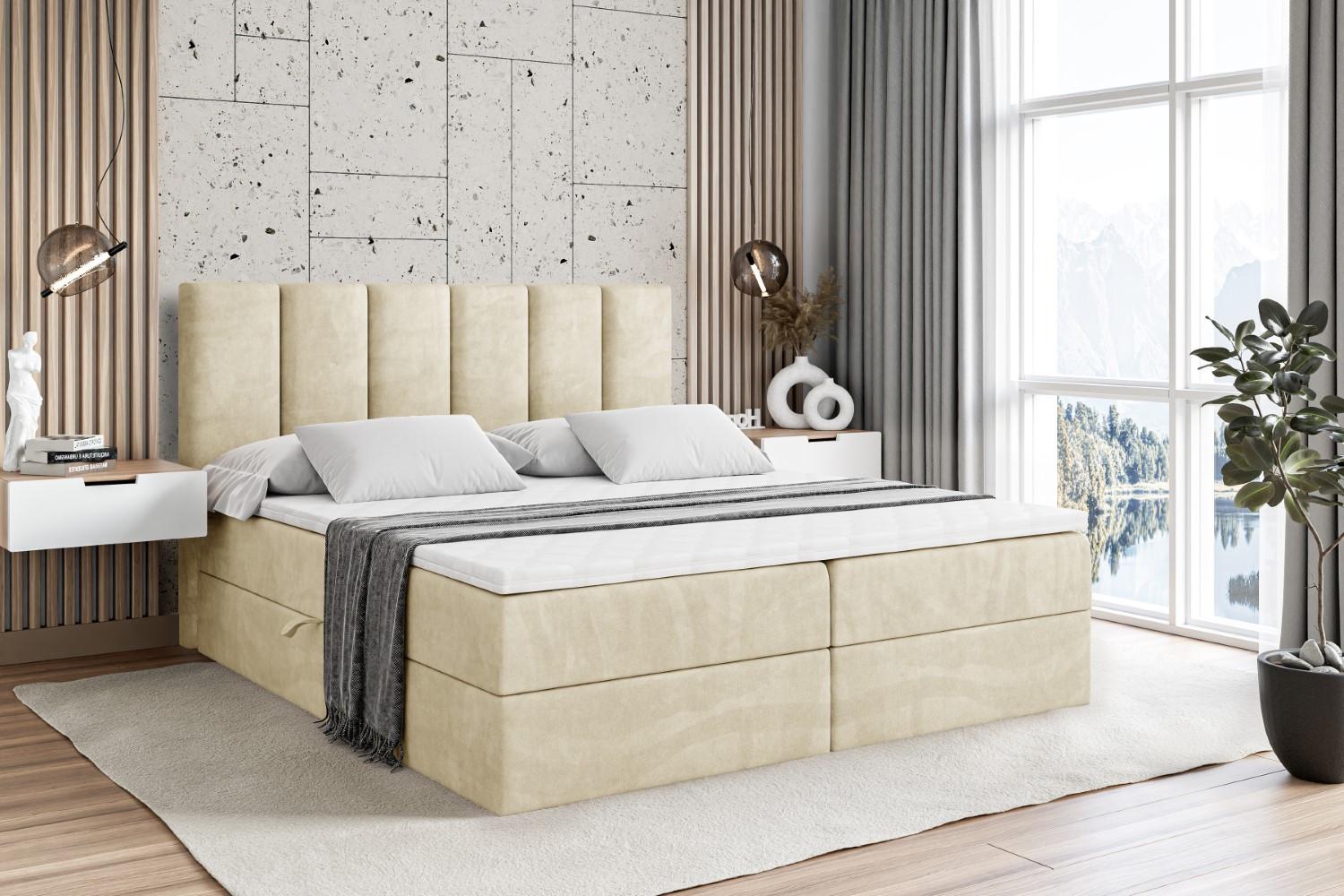 wohnli-moebel-suche-800000516796-1 BOXBETT mit Matratze H4 und Lattenrost - BOXI1 - 180x200 cm - H4 - Beige Holzwerkstoff ALTDECOR Möbel > Betten > Boxspringbetten Beige