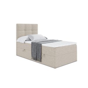 wohnli-moebel-suche-800000517035 Wohnli Möbelsuche - BOXBETT mit Matratze H3 und Lattenrost - MARCE - 90x200 - Links Beige