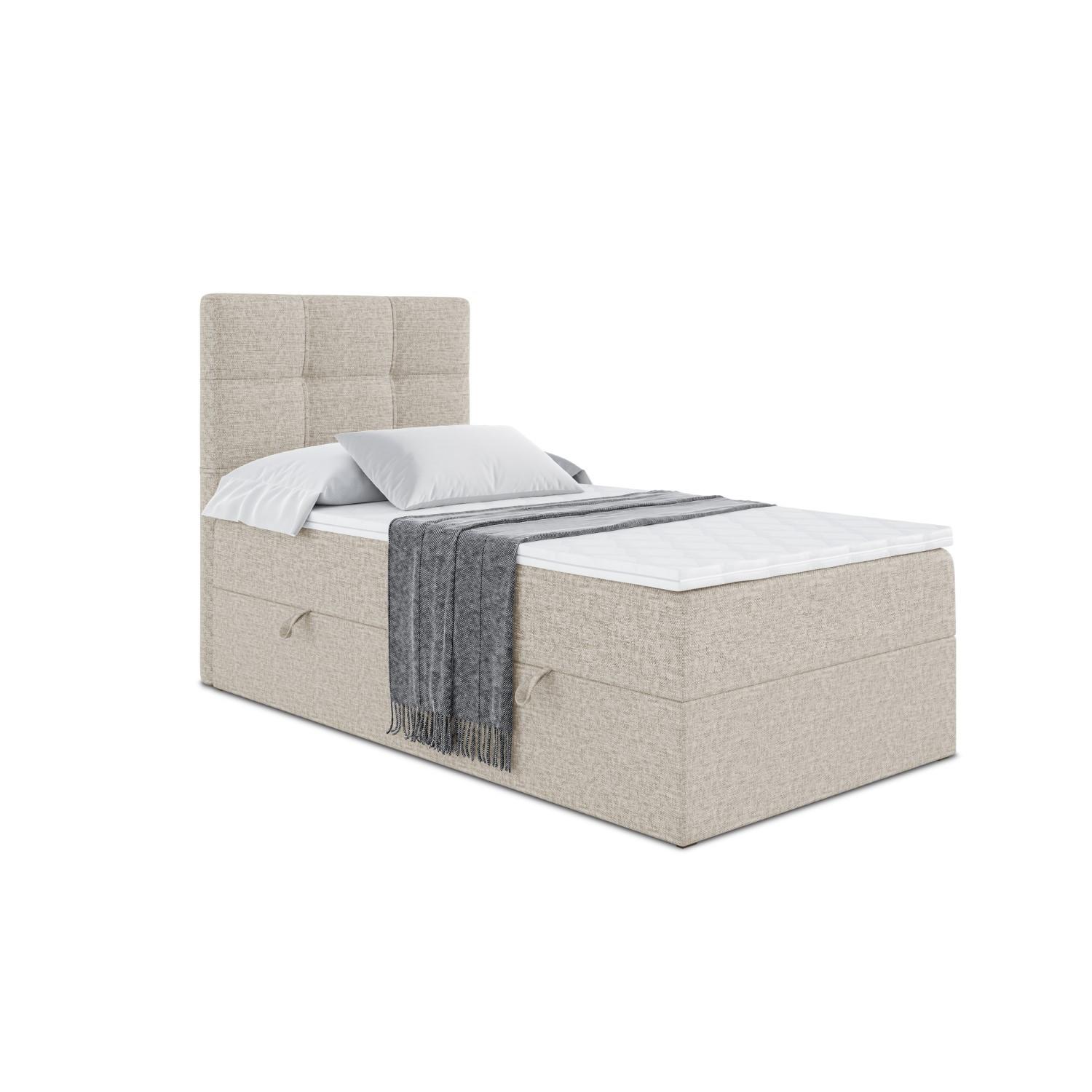 Wohnli Möbelsuche - BOXBETT mit Matratze H3 und Lattenrost - MARCE - 90x200 - Links Beige