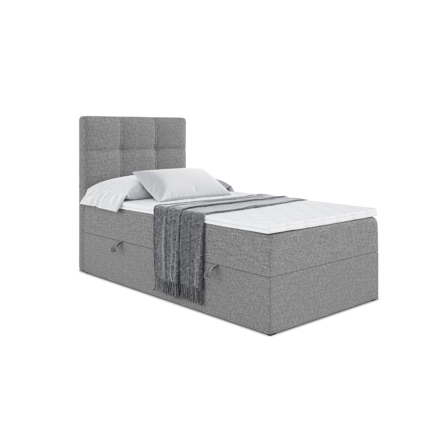 Wohnli Möbelsuche - BOXBETT mit Matratze H3 und Lattenrost - MARCE - 90x200 - Links Grau