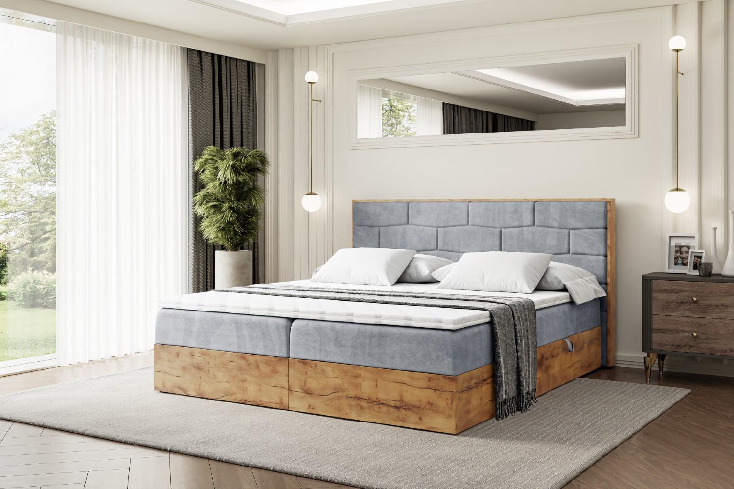 wohnli-moebel-suche-800000517333-1 BOXBETT mit Matratze H4 und Lattenrost - LOLLI8 - 200x200 - Grau Holzwerkstoff ALTDECOR Möbel > Betten > Boxspringbetten Grau