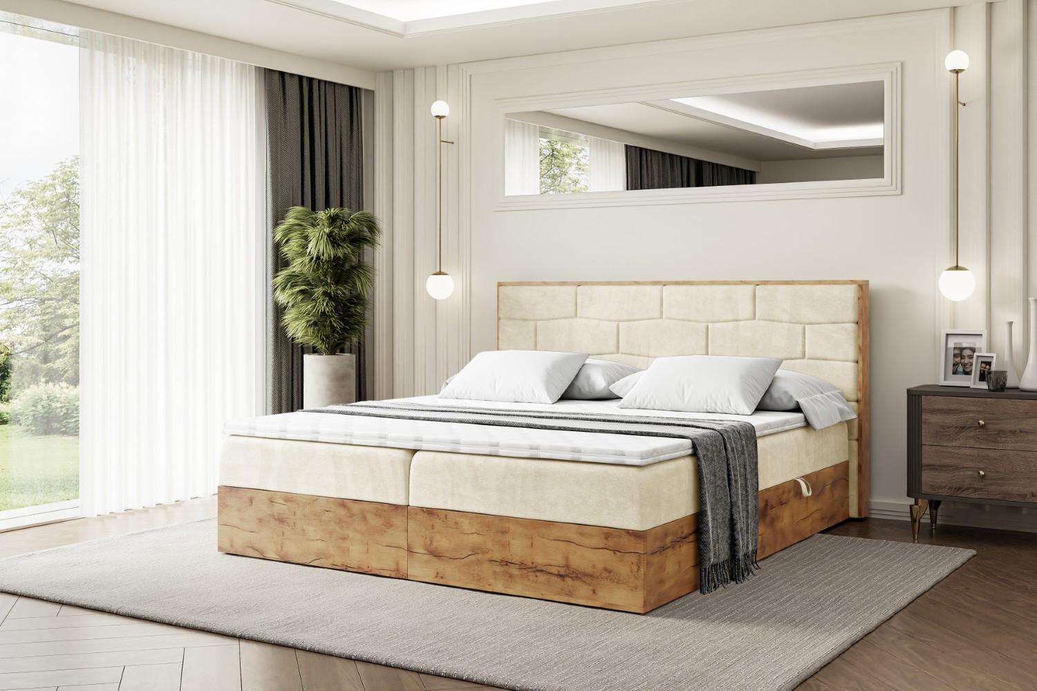 wohnli-moebel-suche-800000517380-1 BOXBETT mit Matratze H4 und Lattenrost - LOLLI8 - 140x200 - Beige Holzwerkstoff ALTDECOR Möbel > Betten > Boxspringbetten Braun