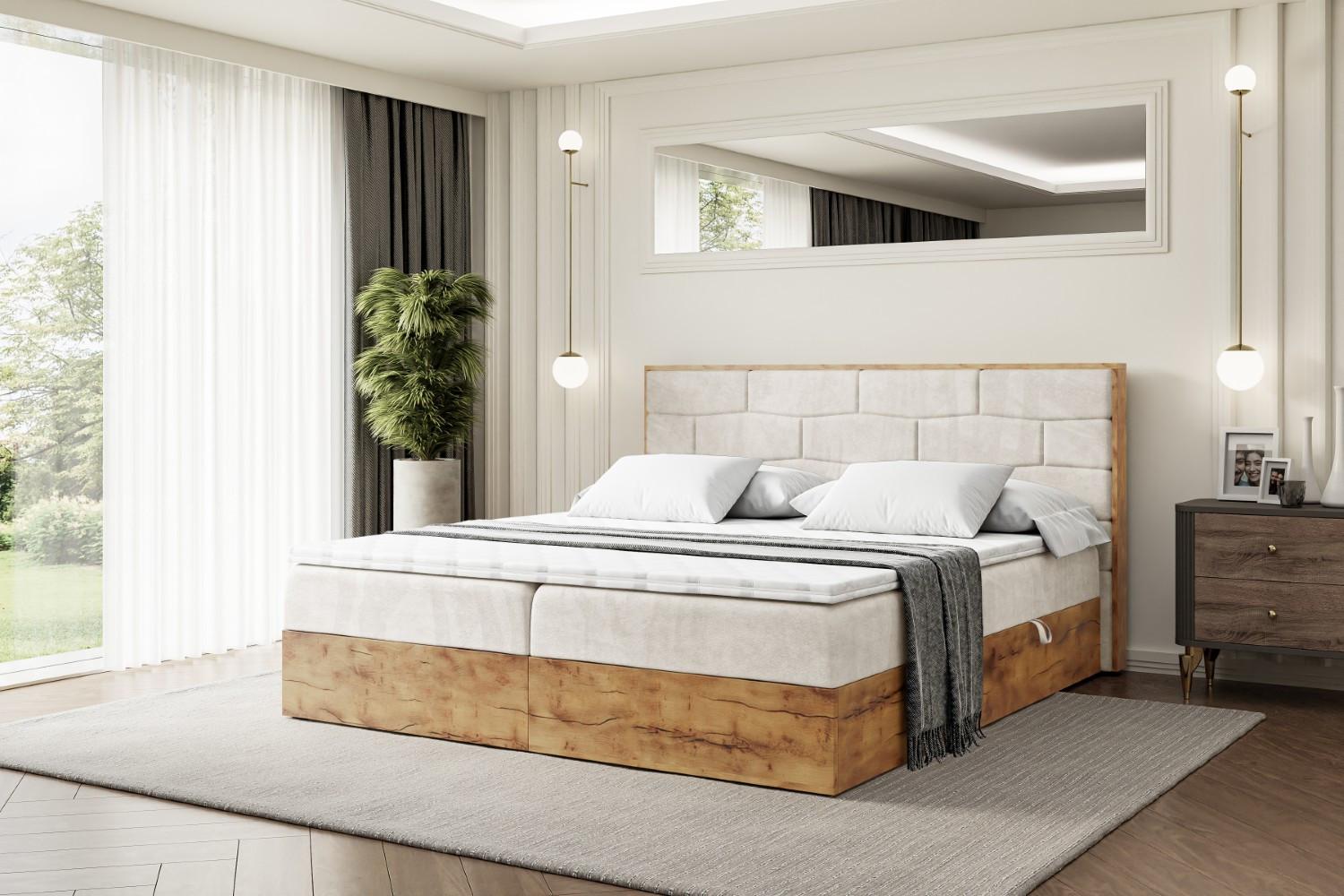 BOXBETT mit Matratze H4 und Lattenrost - LOLLI8 - 160x200 - Beige Holzwerkstoff ALTDECOR Möbel > Betten > Boxspringbetten Braun