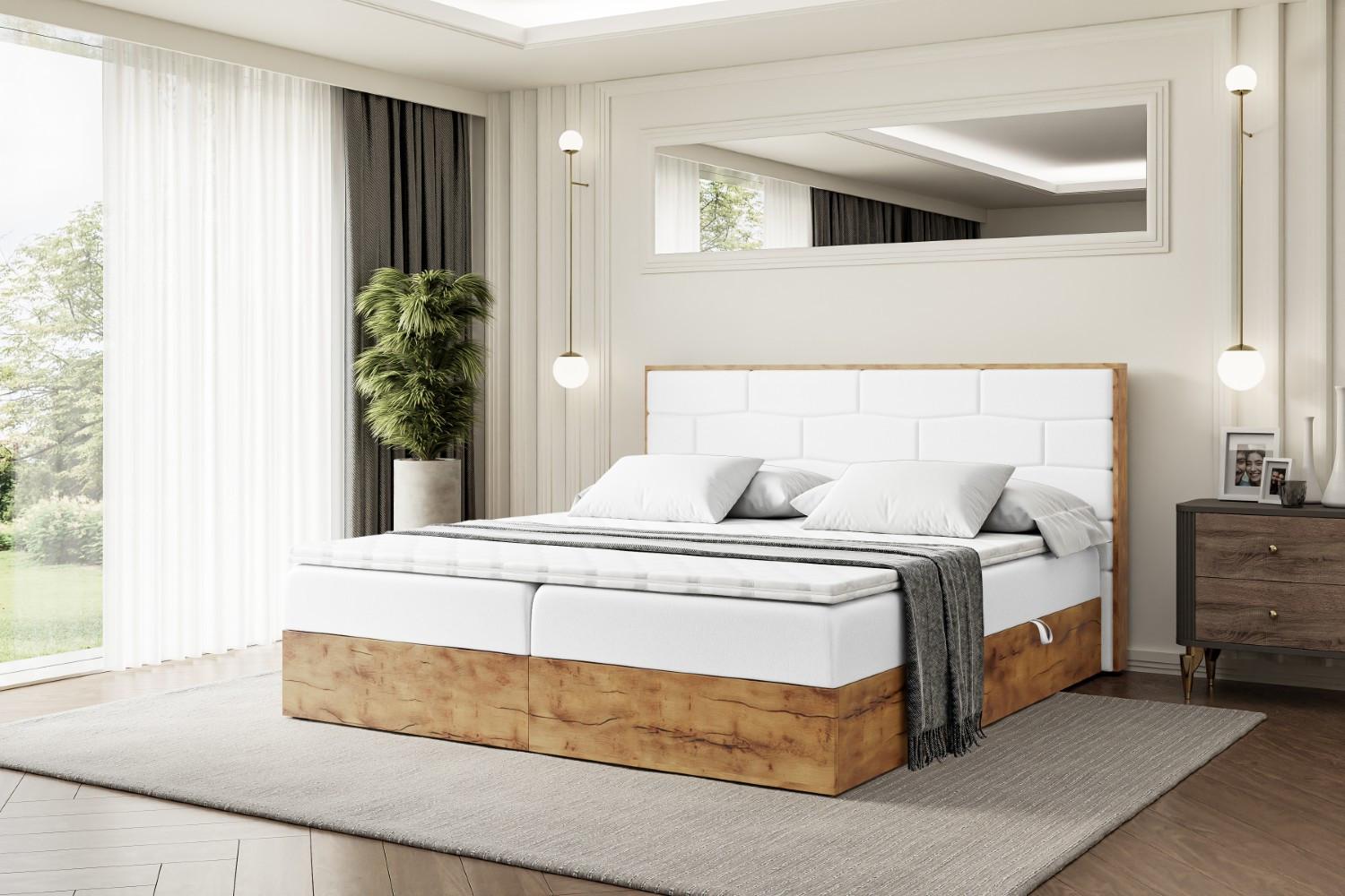 BOXBETT mit Matratze H4 und Lattenrost - LOLLI8 - 160x200 - Weiß Hochglanz Holzwerkstoff ALTDECOR Möbel > Betten > Boxspringbetten Weiß