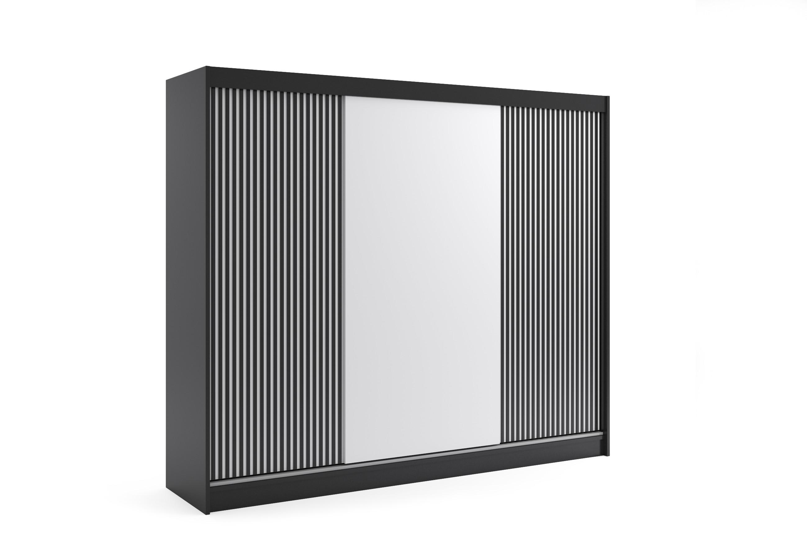wohnli-moebel-suche-800000517803 Wohnli Möbelsuche - KLEIDERSCHRANK VILAN mit Lamel - 250 cm - Schwarz