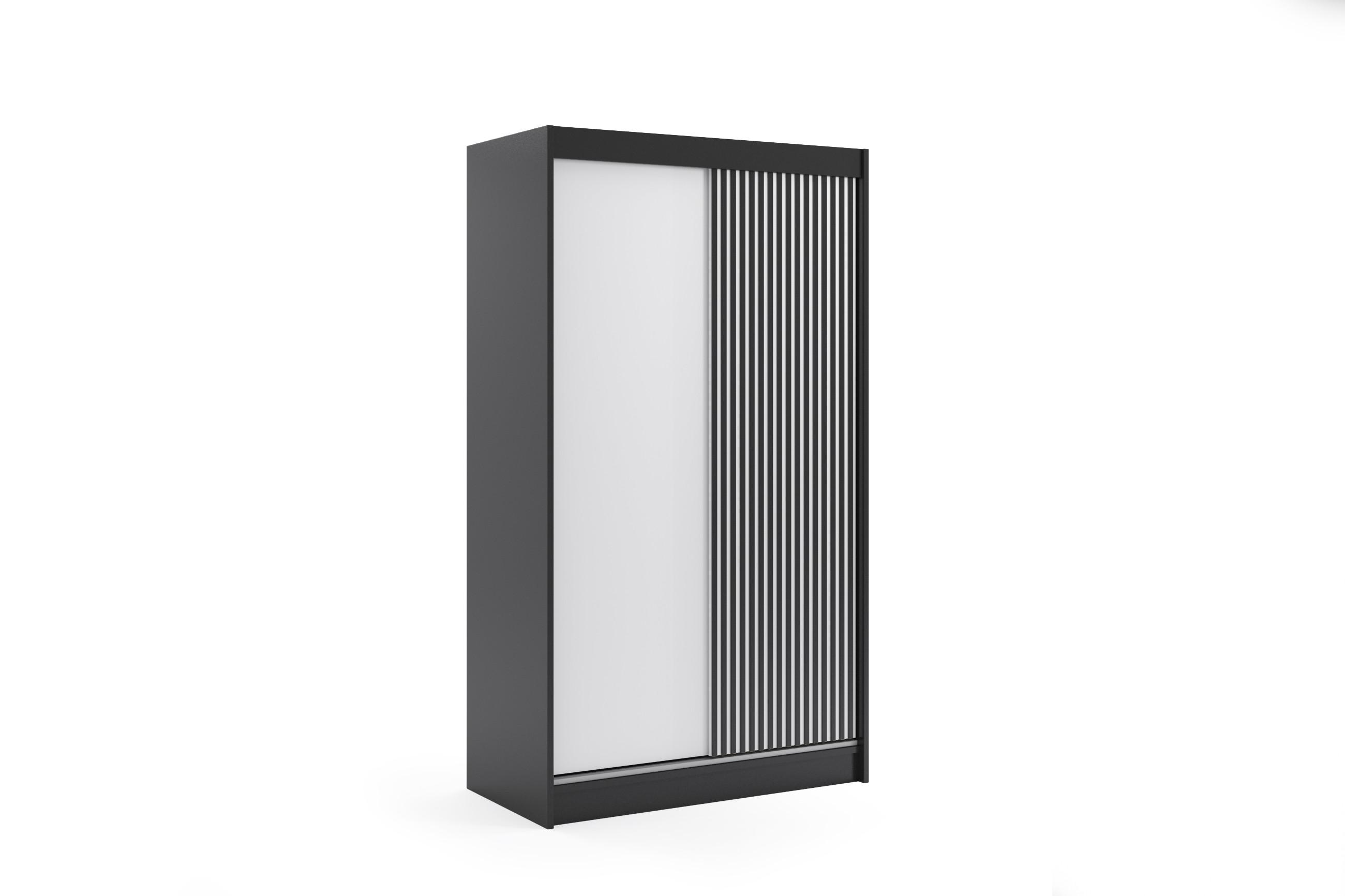 wohnli-moebel-suche-800000517850 Wohnli Möbelsuche - KLEIDERSCHRANK VILAN mit Lamel/LED - 120 cm - Schwarz
