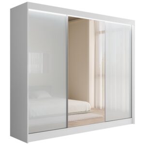 wohnli-moebel-suche-800000517880 Wohnli Möbelsuche - KLEIDERSCHRANK VESLI mit LED - 250 cm - Weiß