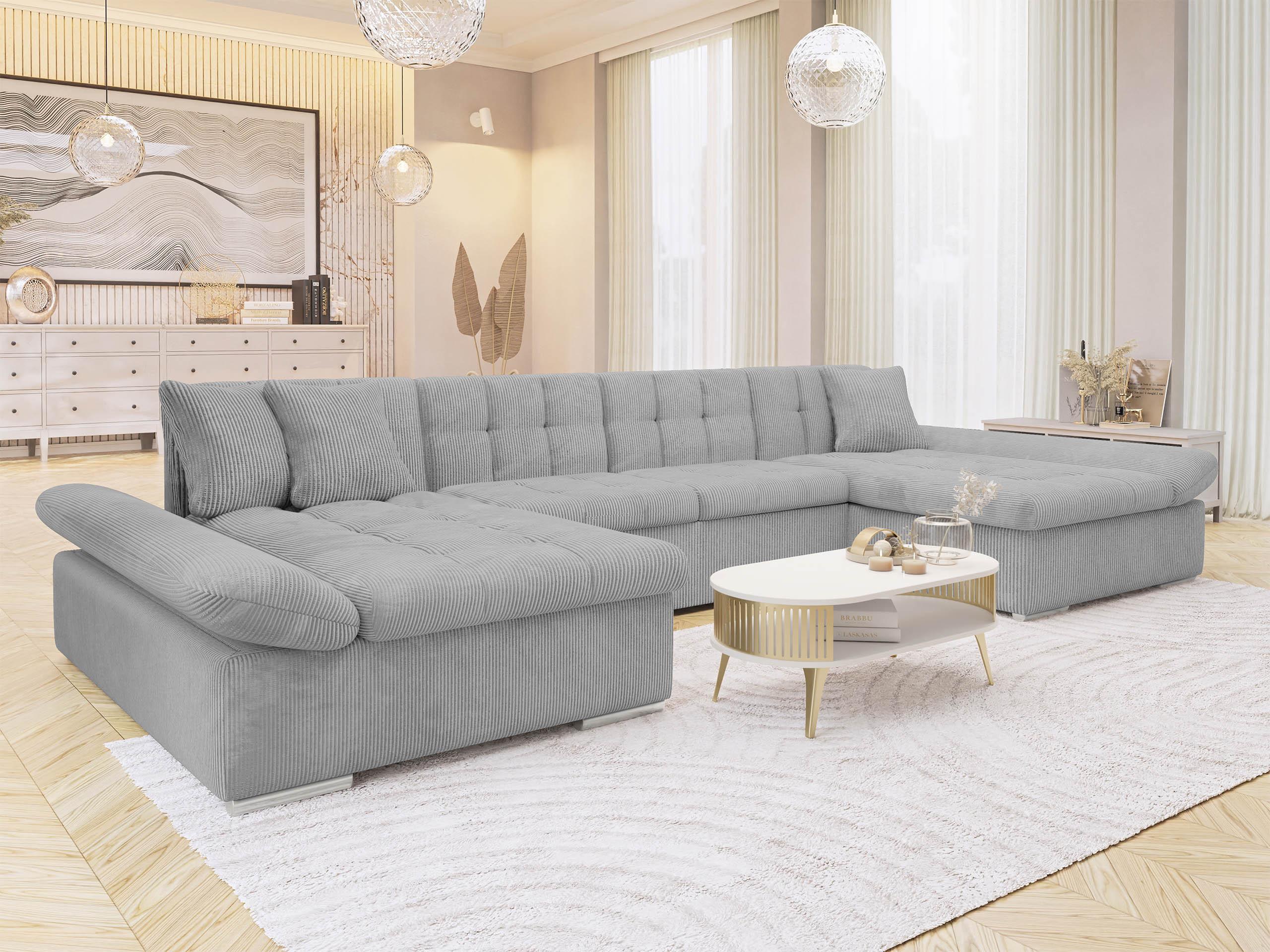 WOHNLANDSCHAFTEN Alia Cord Textil MIRJAN24 Möbel > Sofas & Couches > Wohnlandschaften > Wohnlandschaften U-Form Grau