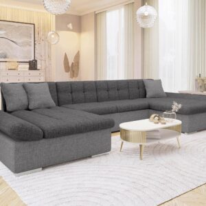 wohnli-moebel-suche-800000518439-1 WOHNLANDSCHAFTEN Alia Lux Textil MIRJAN24 Möbel > Sofas & Couches > Wohnlandschaften > Wohnlandschaften U-Form Grau