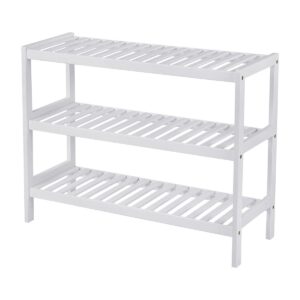 wohnli-moebel-suche-800000519704 Wohnli Möbelsuche - SCHUHREGAL mit 3 Ebenen aus Bambus Weiß - L70 cm