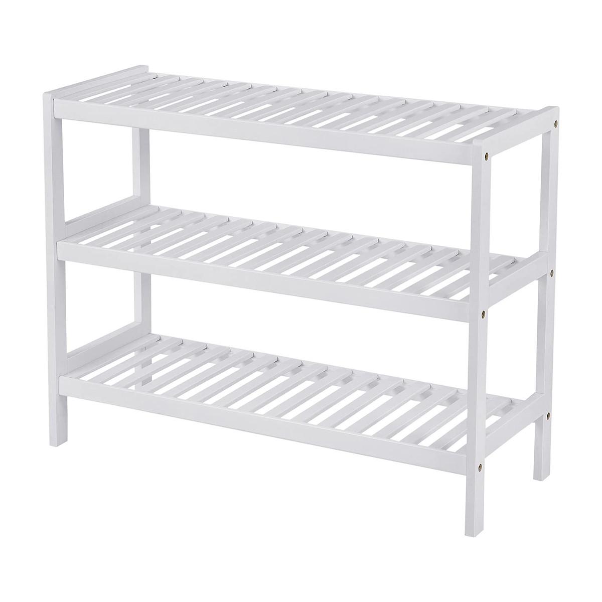wohnli-moebel-suche-800000519704 Wohnli Möbelsuche - SCHUHREGAL mit 3 Ebenen aus Bambus Weiß - L70 cm
