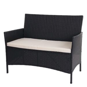 Wohnli Möbelsuche - POLY-RATTAN GARTENBANK Anthrazit