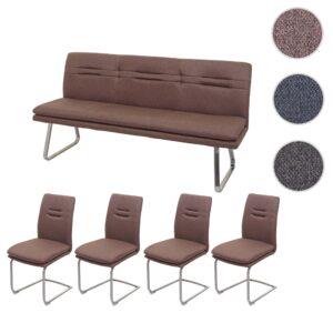 wohnli-moebel-suche-800000521298-1 ESSZIMMER-SET Braun 5er-Set Textil MCW Möbel > Bänke > Eckbänke Braun