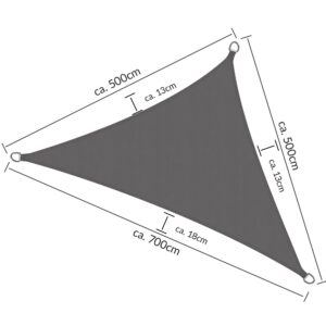 wohnli-moebel-suche-800000522395-1 SONNENSEGEL SolVision PS9 500/500/700 cm dreieckig Anthrazit PE Kunststoff Sol Royal Garten & Outdoor > Sonnen- & Sichtschutz > Sonnensegel Anthrazit