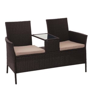 Wohnli Möbelsuche - POLY-RATTAN SITZBANK Braun