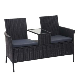 Wohnli Möbelsuche - POLY-RATTAN SITZBANK Schwarz