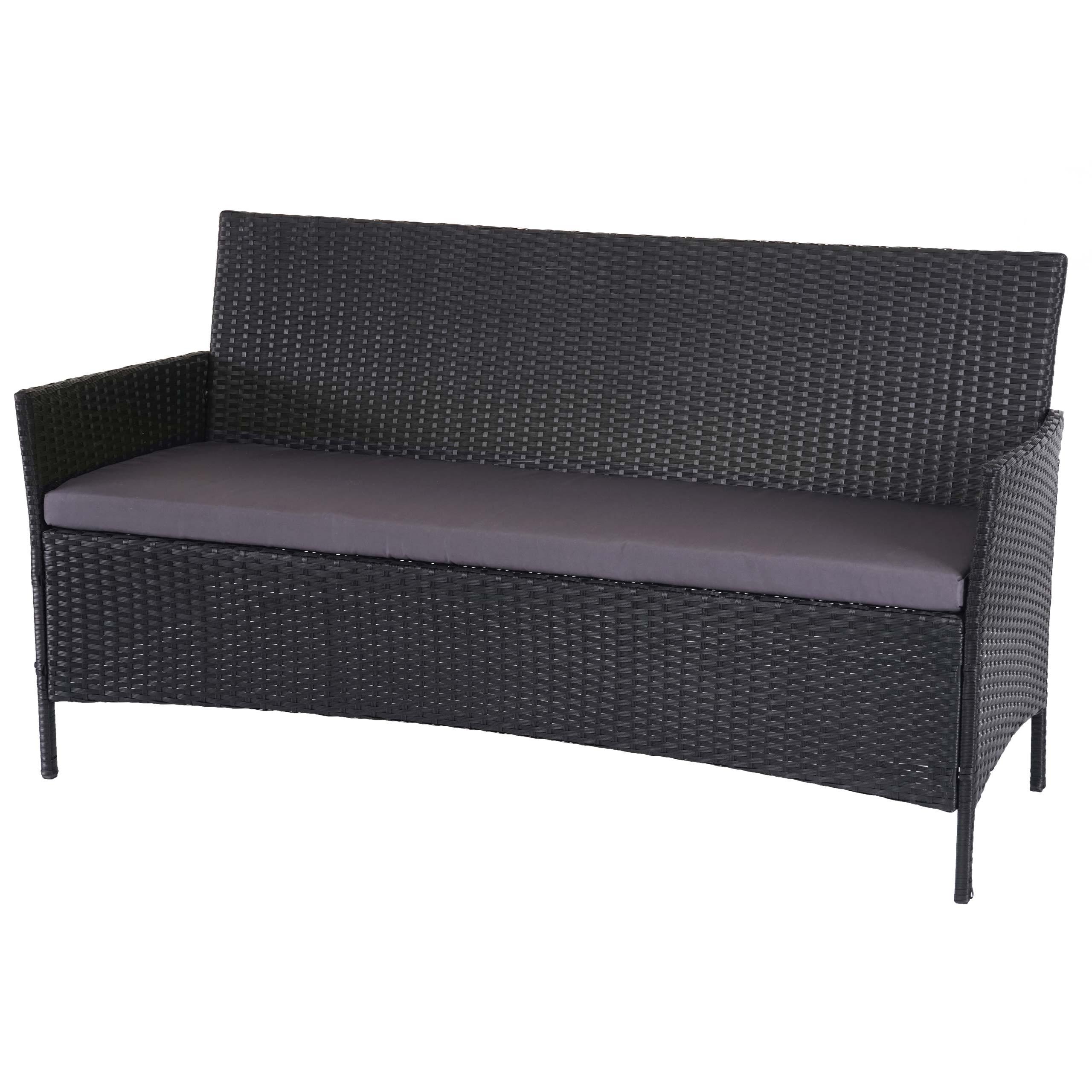 Wohnli Möbelsuche - 3-SITZER POLY-RATTAN GARTENBANK Anthrazit