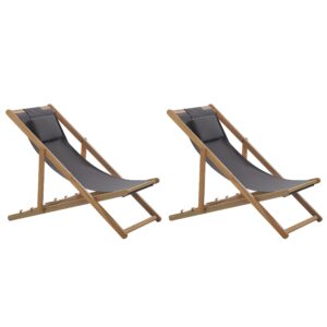 Wohnli Möbelsuche - GARTENLIEGE 2er-Set mit 2 Ersatzstoffbezügen hellbraun/grau Avellino