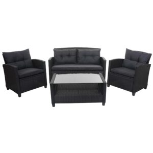 wohnli-moebel-suche-800000526862 Wohnli Möbelsuche - XXL POLY-RATTAN GARNITUR 4-TLG Anthrazit