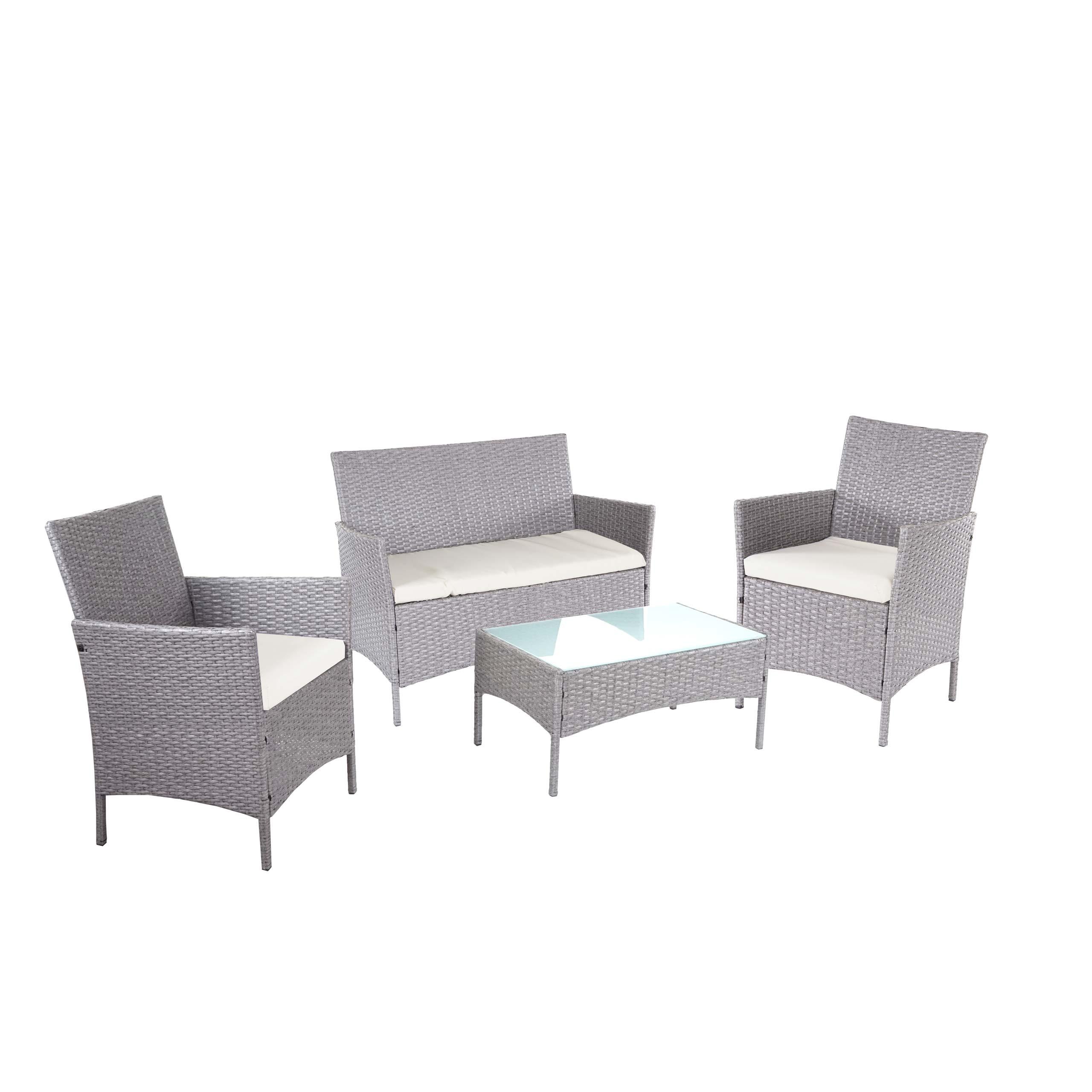 wohnli-moebel-suche-800000526897 Wohnli Möbelsuche - POLY-RATTAN GARTEN-GARNITUR Grau