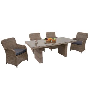 POLY-RATTAN GARNITUR Beige Kunststoff MCW Garten & Outdoor > Gartenmöbel > Gartenmöbel-Sets Beige