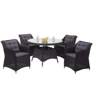 wohnli-moebel-suche-800000526907-1 POLY-RATTAN GARNITUR Anthrazit Kunststoff MCW Garten & Outdoor > Gartenmöbel > Gartenmöbel-Sets Anthrazit