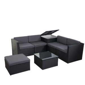 wohnli-moebel-suche-800000526955 Wohnli Möbelsuche - POLY-RATTAN-GARNITUR STAUFACH Anthrazit