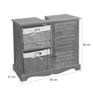 WASCHBECKENUNTERSCHRANK Weiß Holz MCW Möbel > Schränke > Badezimmerschränke > Waschbeckenunterschränke Weiß