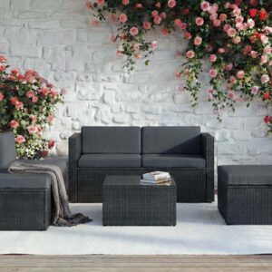 wohnli-moebel-suche-800000527093-1 POLY-RATTAN-GARNITUR Anthrazit Kunststoff MCW Garten & Outdoor > Gartenmöbel > Gartenmöbel-Sets Anthrazit