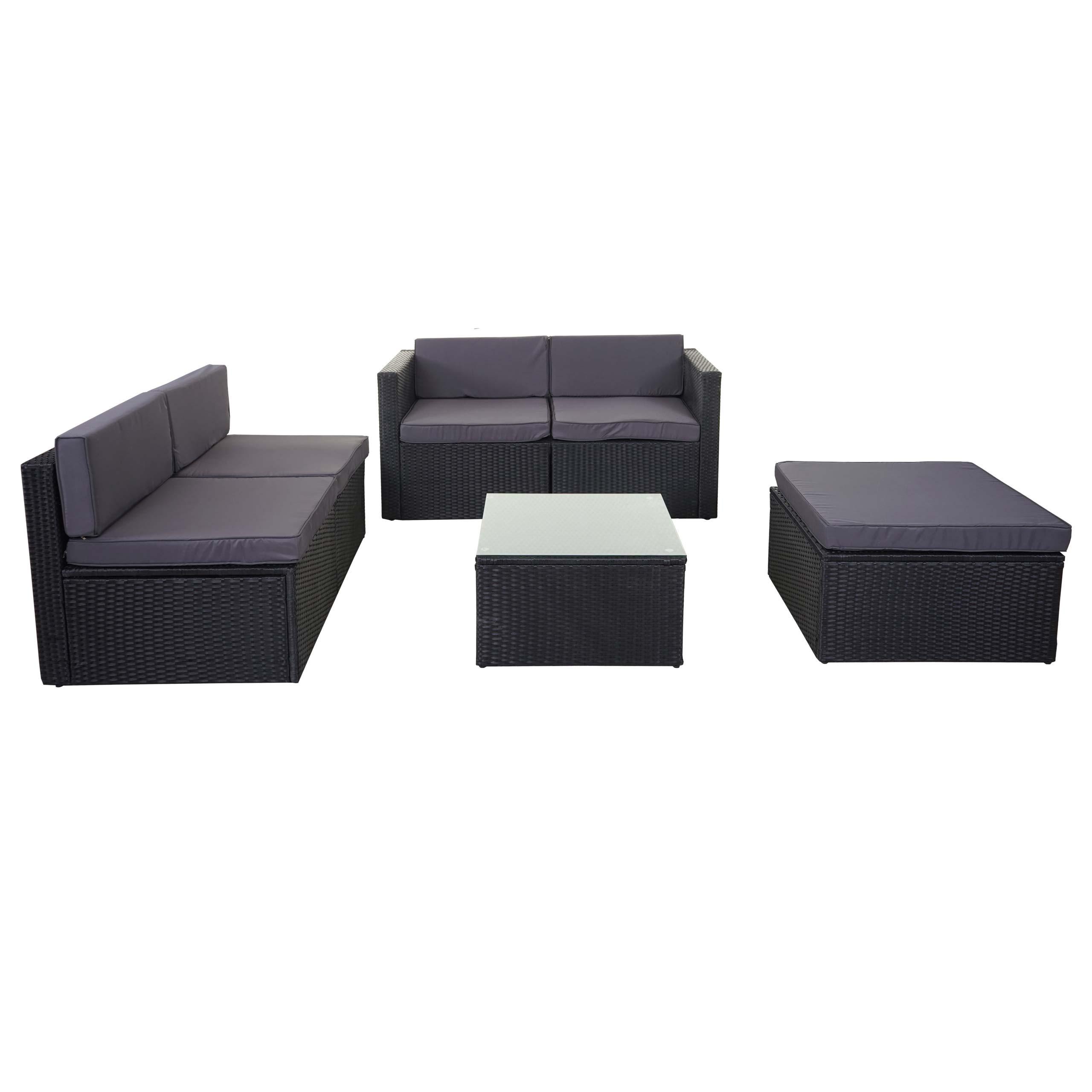 wohnli-moebel-suche-800000527093 Wohnli Möbelsuche - POLY-RATTAN-GARNITUR Anthrazit