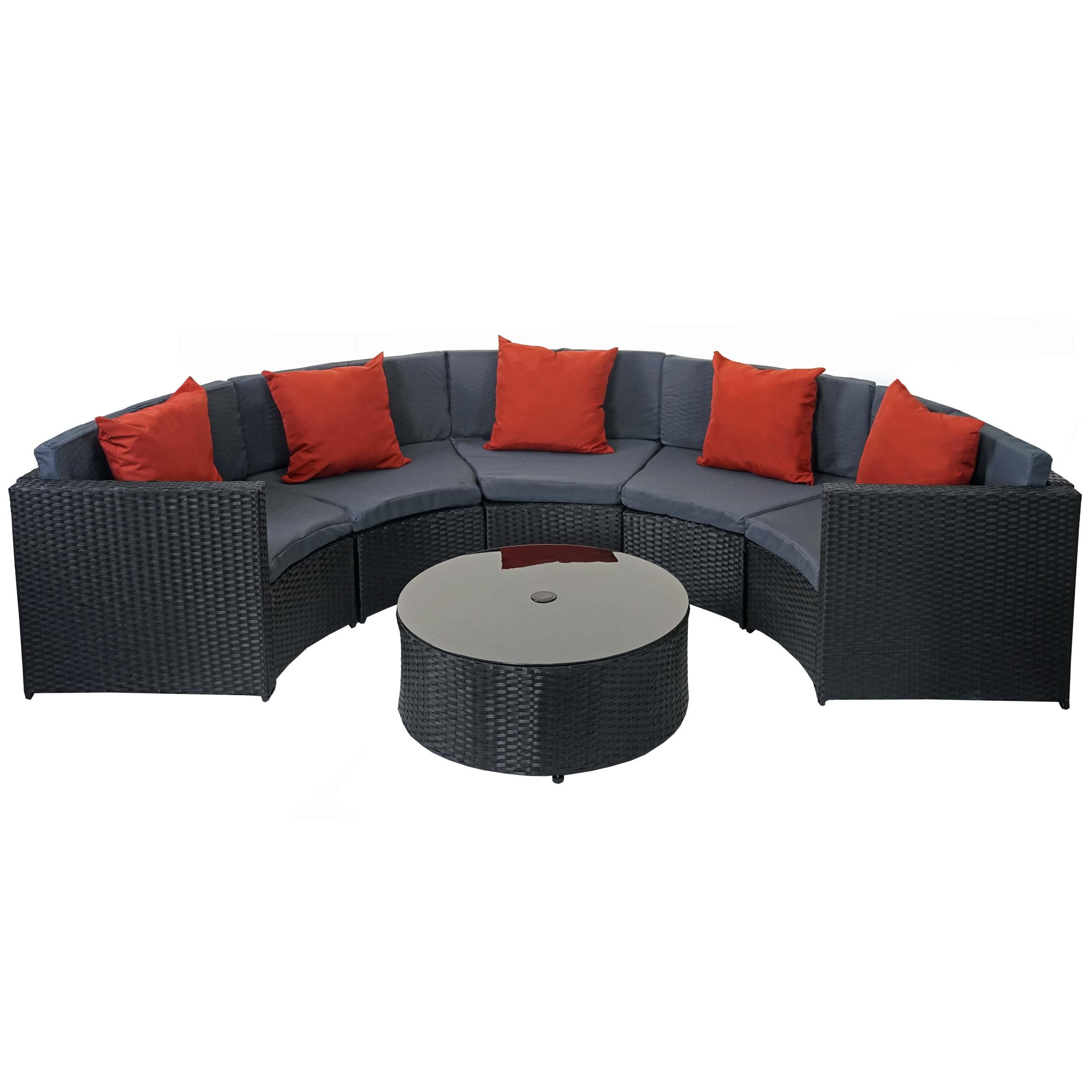 wohnli-moebel-suche-800000527105 Wohnli Möbelsuche - POLY-RATTAN GARNITUR RUND Schwarz