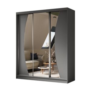 wohnli-moebel-suche-800000527174 Wohnli Möbelsuche - KLEIDERSCHRANK mit Spiegel-Schiebetüren und Aluminium-Leisten