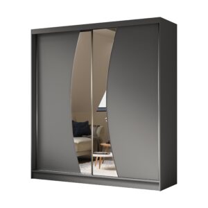 wohnli-moebel-suche-800000527193 Wohnli Möbelsuche - KLEIDERSCHRANK mit Spiegel-Schiebetüren und Aluminium-Leisten