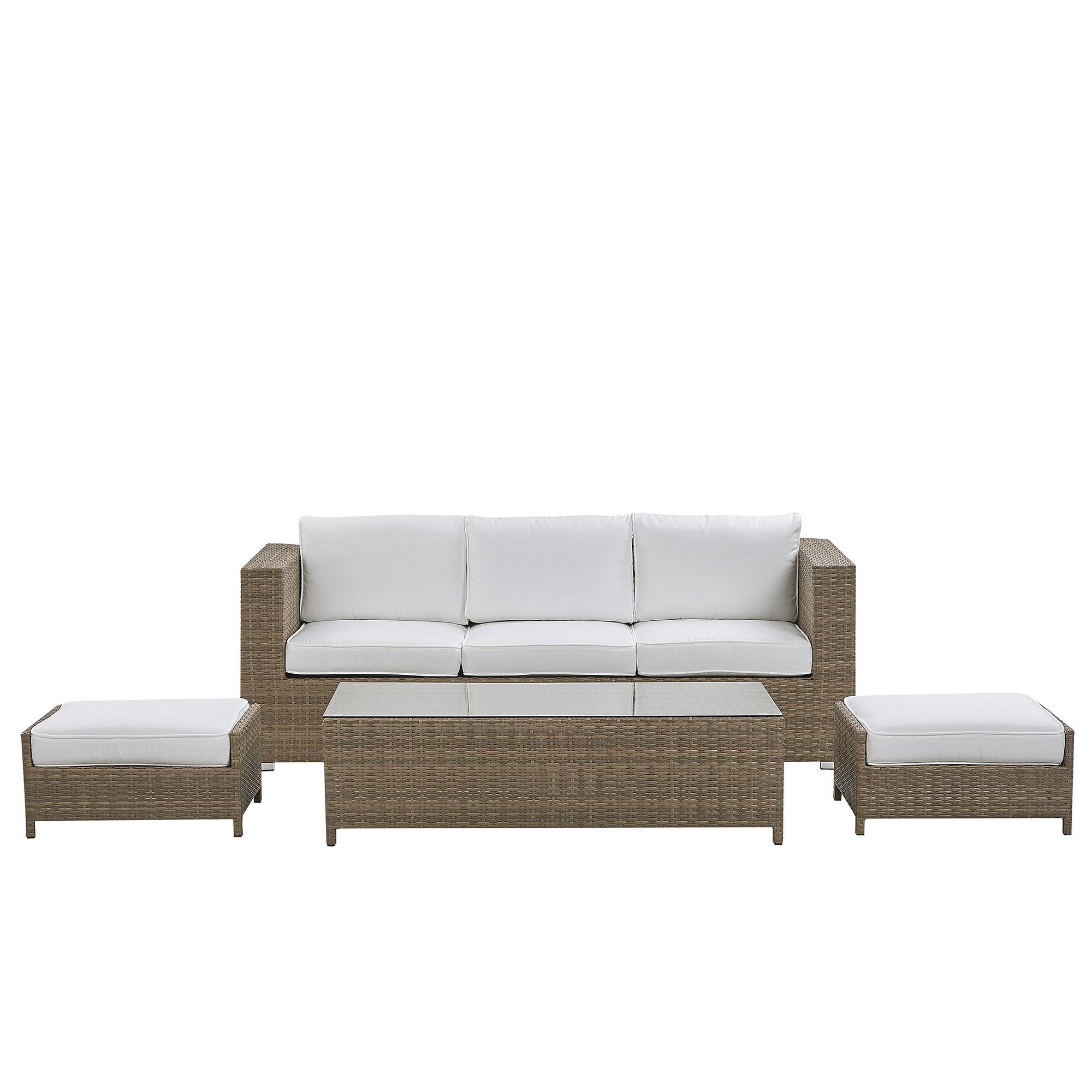 wohnli-moebel-suche-800000527528 Wohnli Möbelsuche - LOUNGE SET 5-Sitzer braun Auflagen weiß Belluno