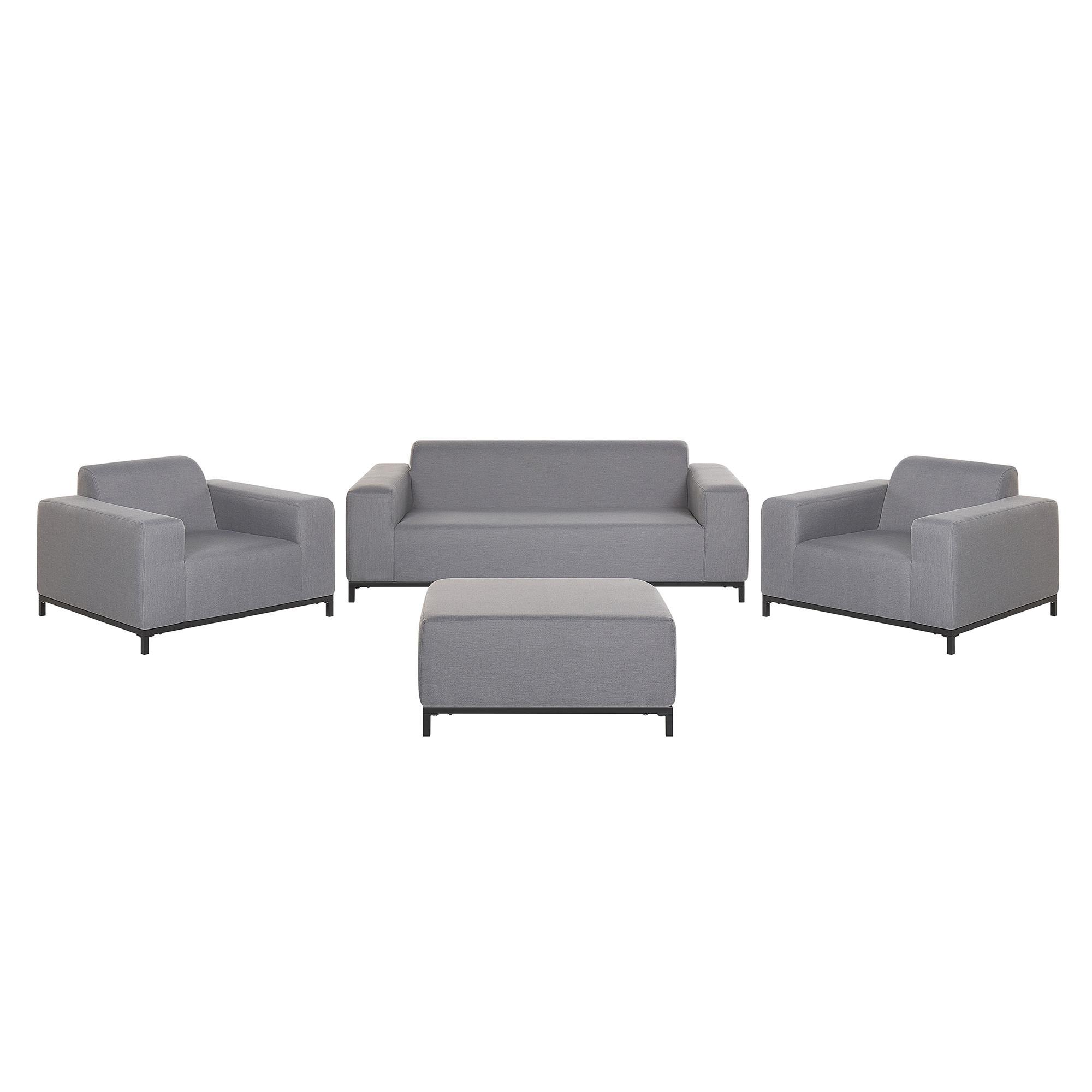 Wohnli Möbelsuche - LOUNGE SET 5-Sitzer grau/schwarzes Gestell Rovigo